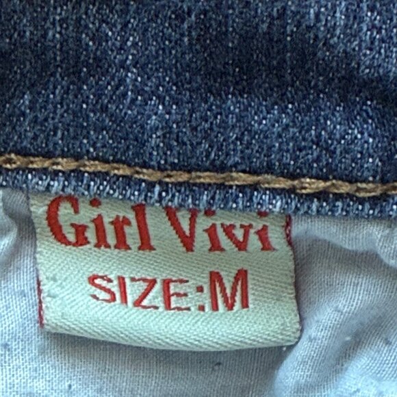 Girl Vivi Womens Medium Distressed Skinny Jeans Back Pockets Embroidered - Picture 5 of 6